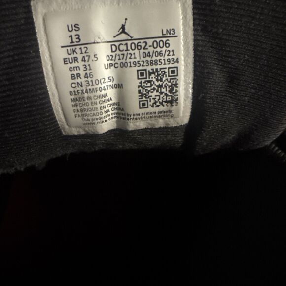 Nike Air Jordan 12 Utility Grind Black Crimson Size 13 DC1062-006 - Picture 7 of 7